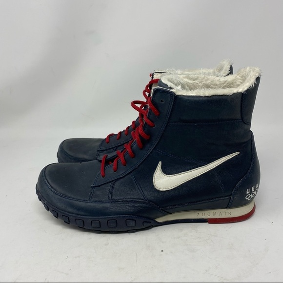 Nike Zoom Men’s 9 Air Navy Blue Leather USA Olympics Sneaker Boots main image 7